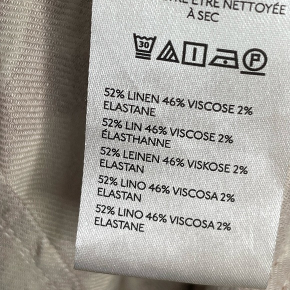 Maeve Colette Wide Leg Linen Blend Hi Rise Pants Zebra Swirl Brown Cream 31 - Picture 14 of 15